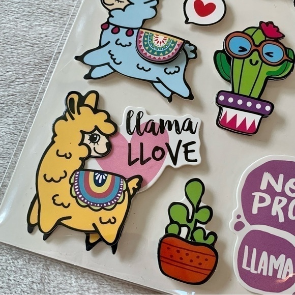 Crafter’s Square Colorful Pop Up Stickers Trio Package Set Sloth Llama Birds - Picture 13 of 15